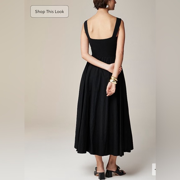 J.CREW Size XL Black Sweetheart tank dress with poplin skirt - Picture 4 of 16